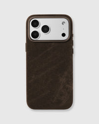 DENIM PHONE CASE — BROWN