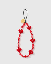 CHERRY HEART GLOW PHONE STRAP