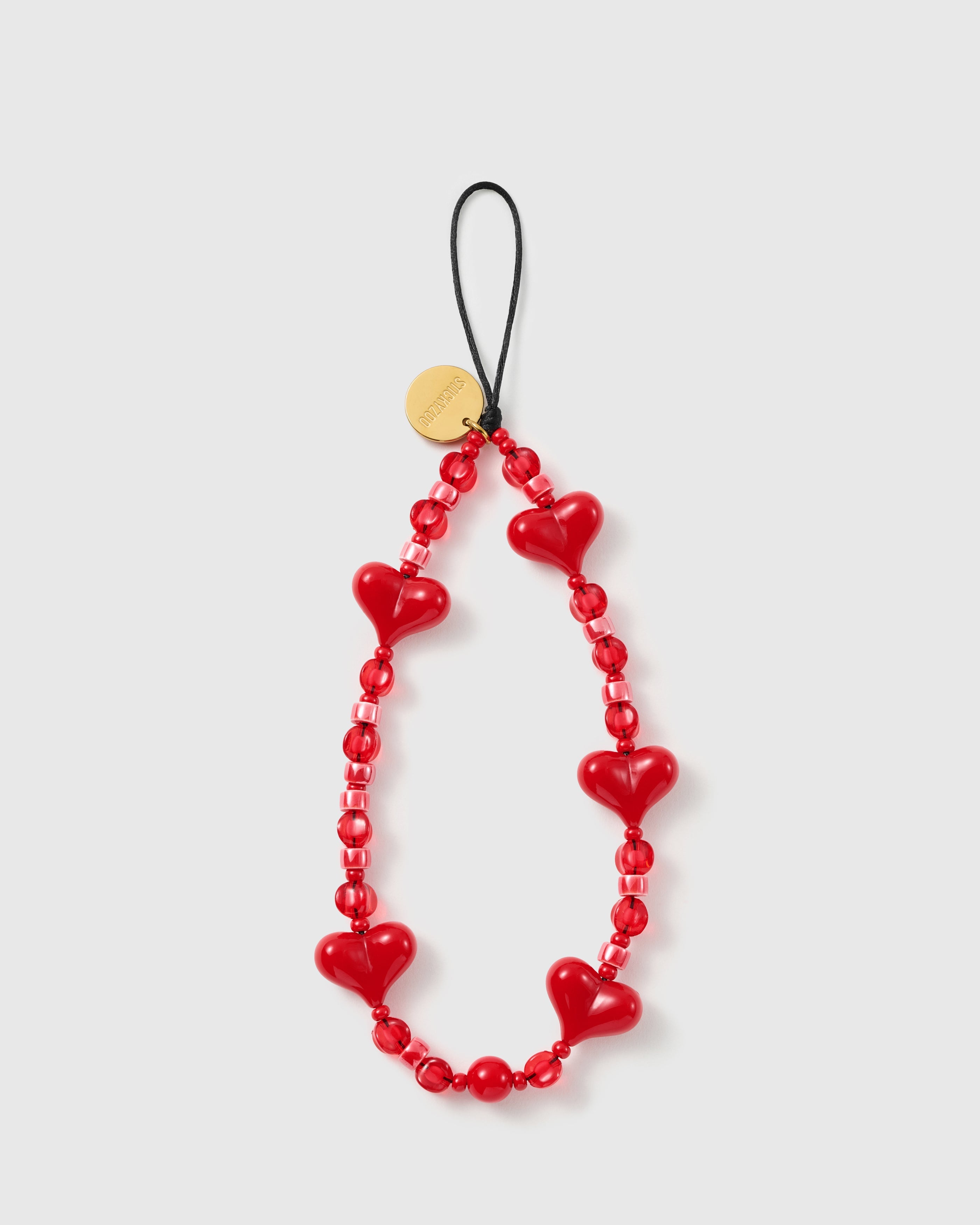 CHERRY HEART GLOW PHONE STRAP