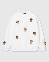 REINDEER & ACORN PLUSH SWEATSHIRT