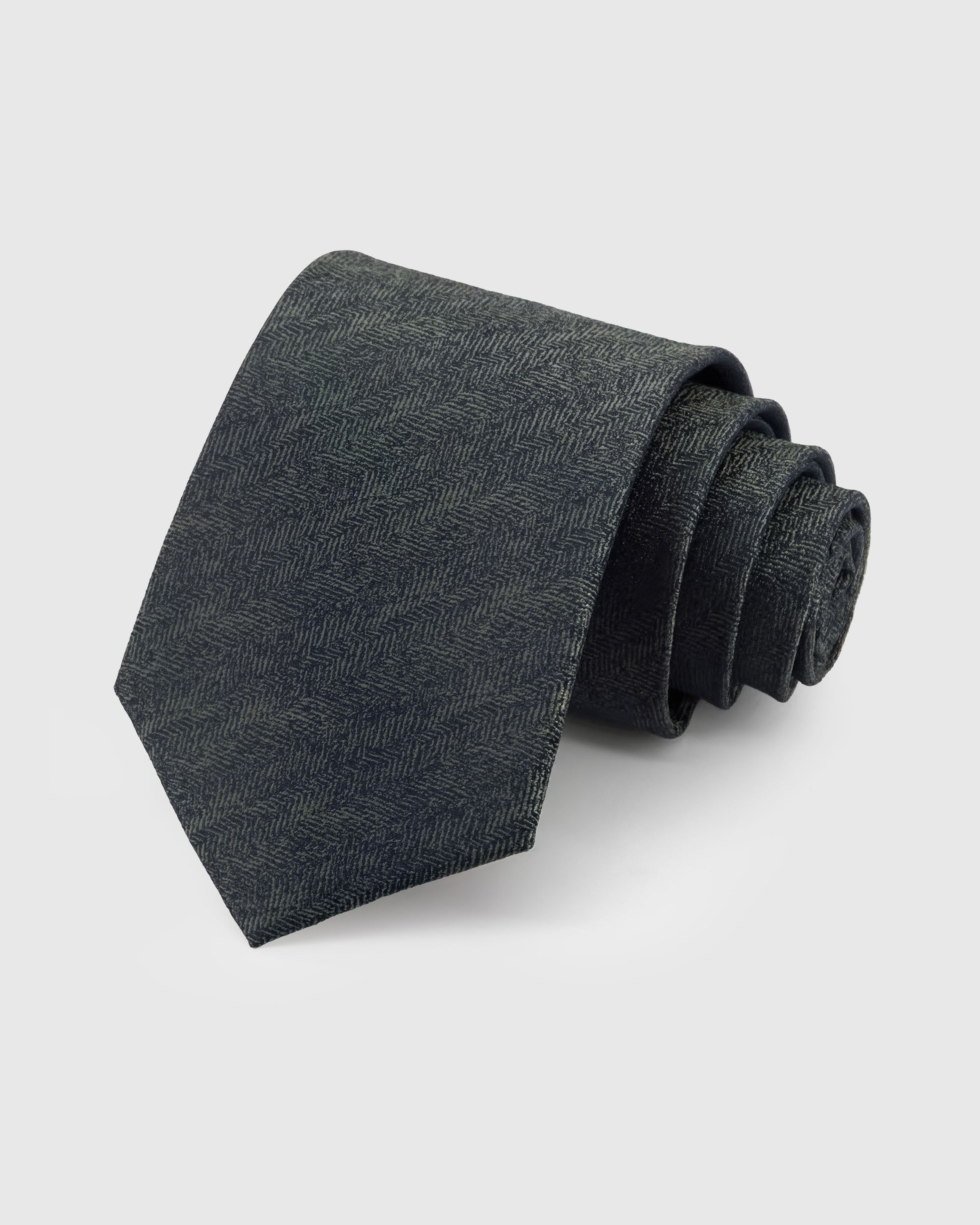 CHARCOAL HERRINGBONE TIE