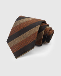 ESPRESSO HERRINGBONE TIE