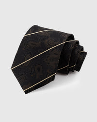 NOIR PAISLEY GILT TIE