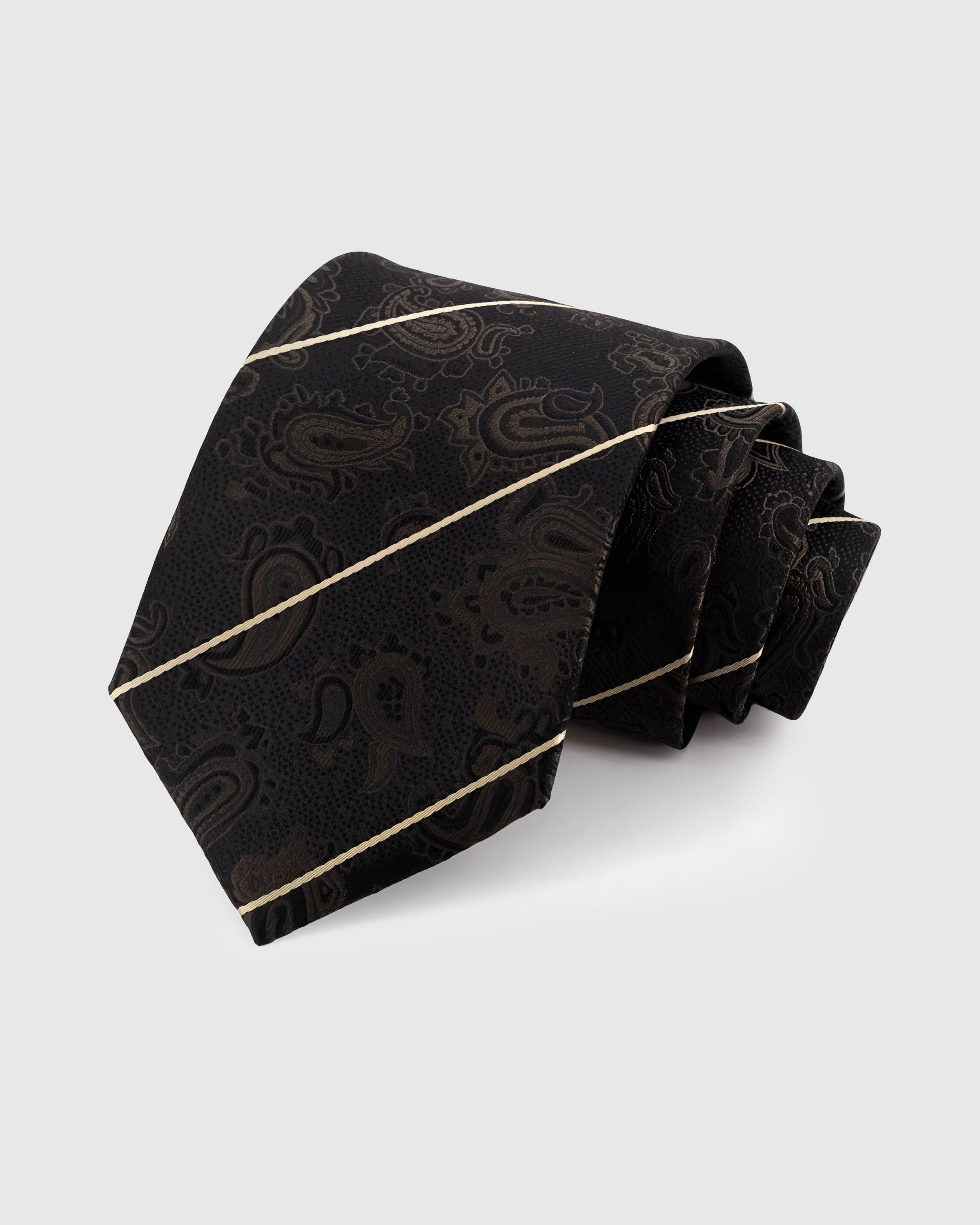 NOIR PAISLEY GILT TIE