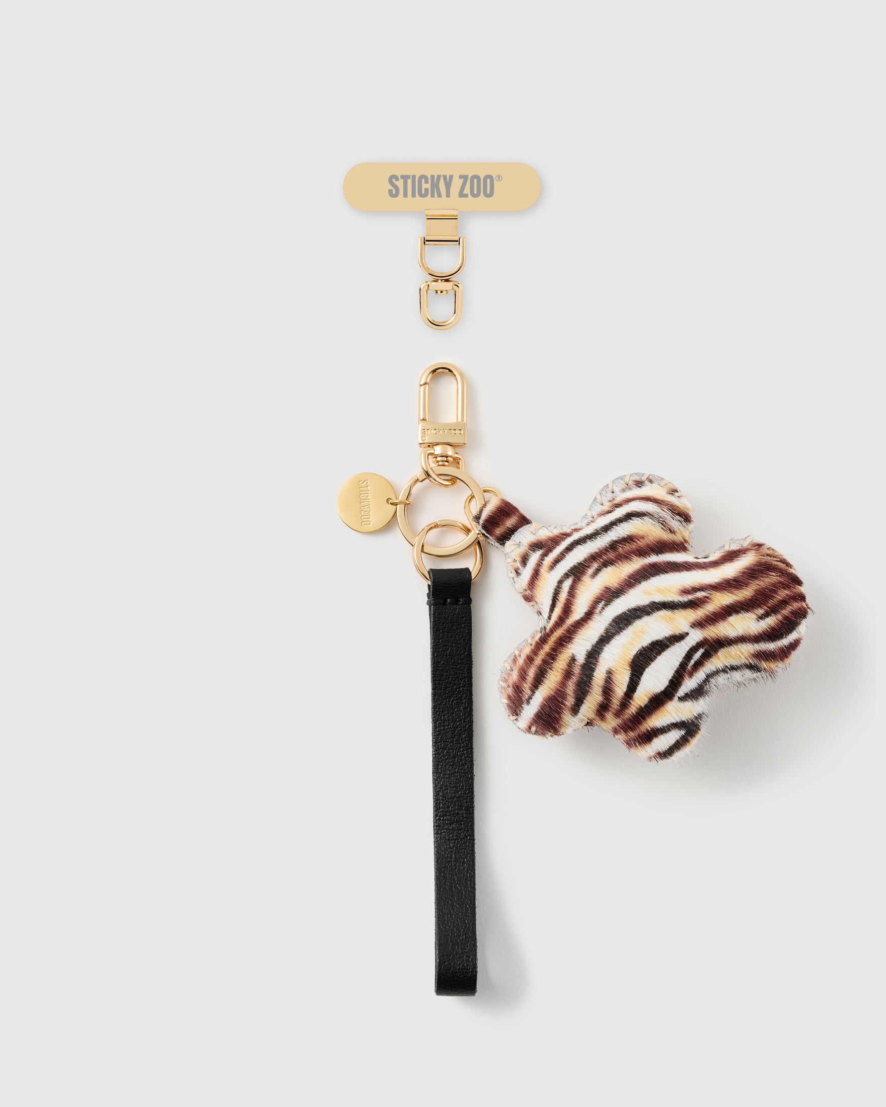 NOIR TIGER FLOWER LEATHER PHONE STRAP