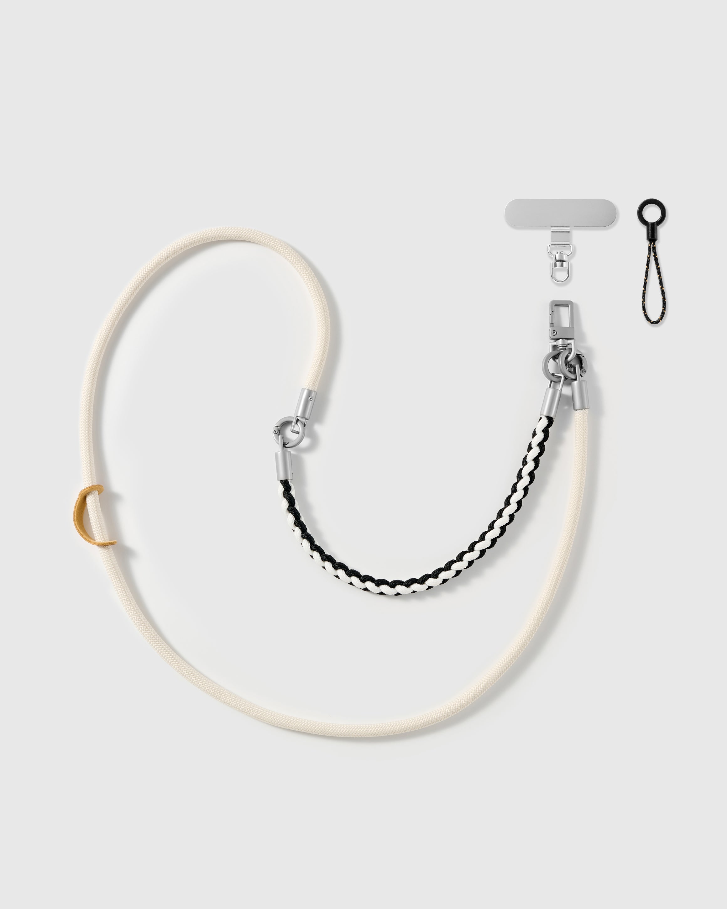 IVORY BRAID CROSS-BODY PHONE STRAP