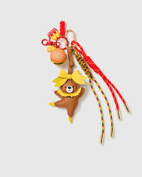 STICKYZOO Burger Break Teddy Stack Charm with burger, fries and colorful knotted cords