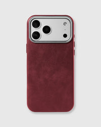 VINTAGE LEATHER NA CASE NG TELEPONO — WINE RED