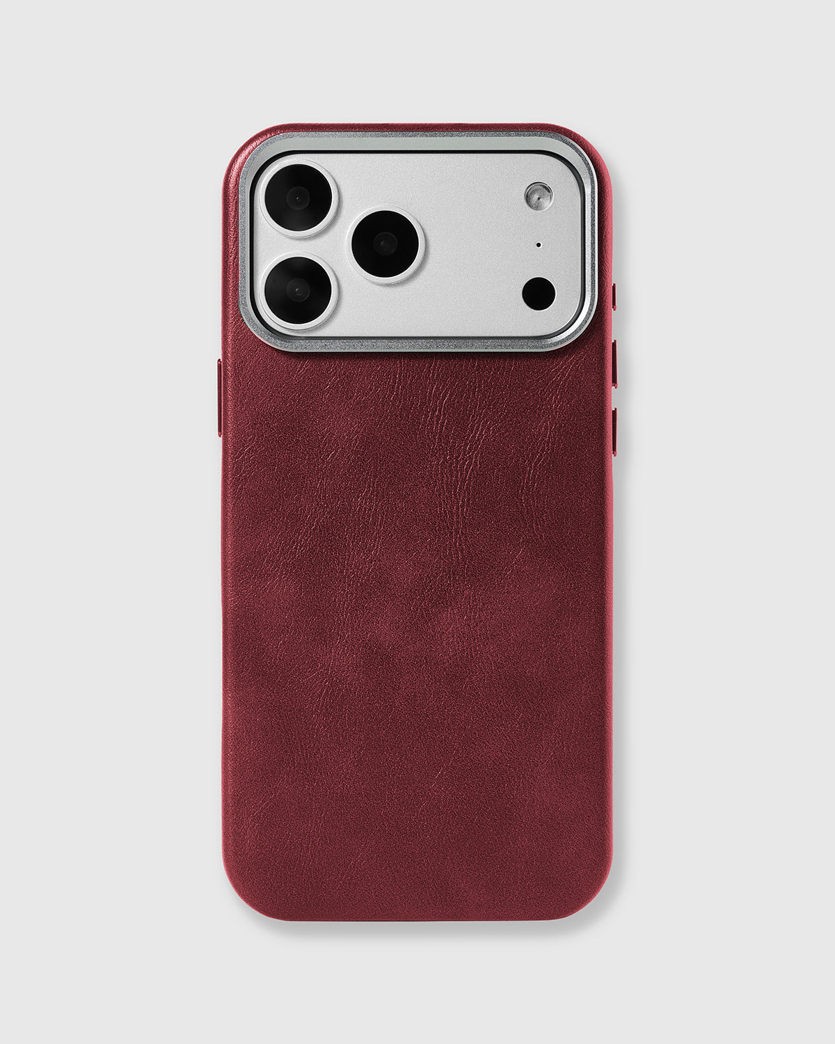 VINTAGE LEATHER NA CASE NG TELEPONO — WINE RED