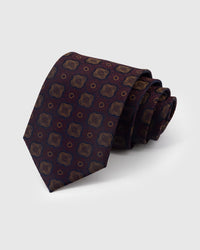 CLARET QUATREFOIL TIE