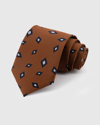 COGNAC DIAMOND FOULARD TIE