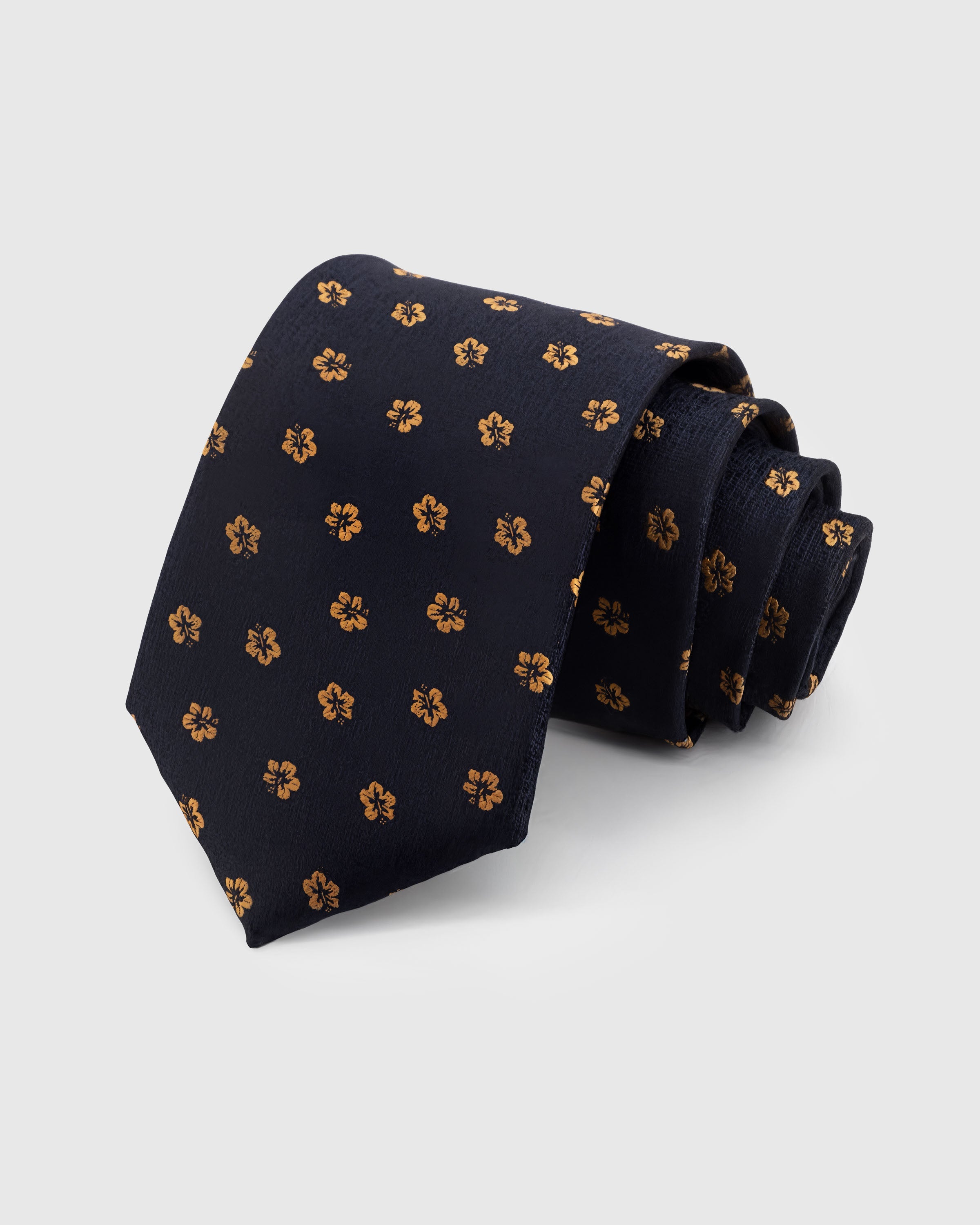 NAVY HIBISCUS TIE