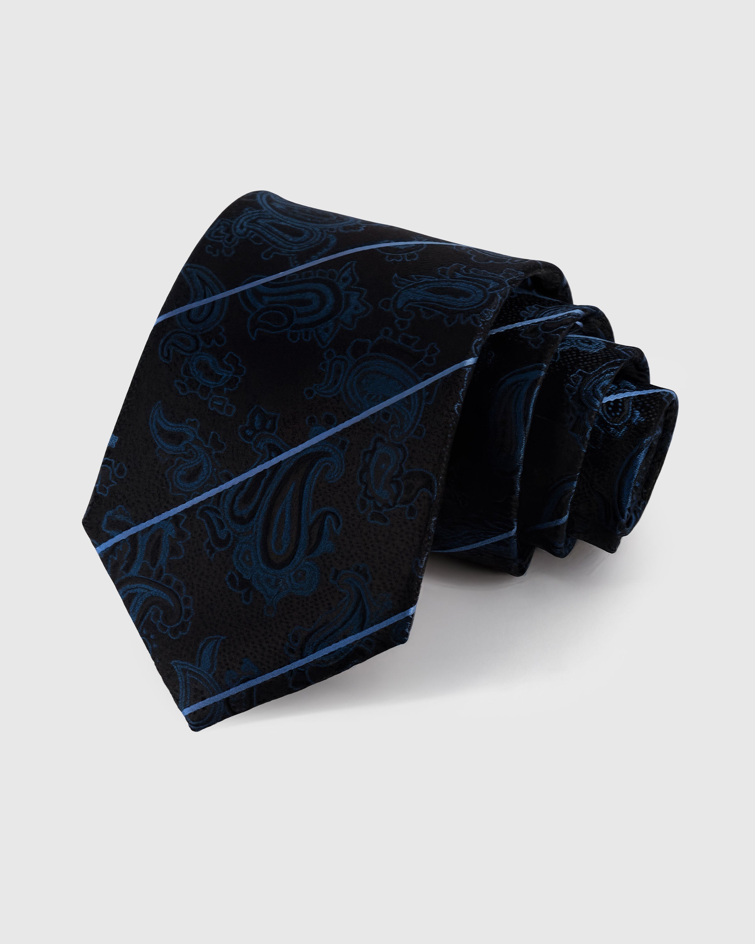 ONYX PAISLEY STRIPE TIE