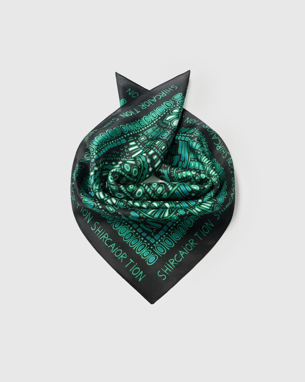 EMERALD DOTWORK SILK SCARF
