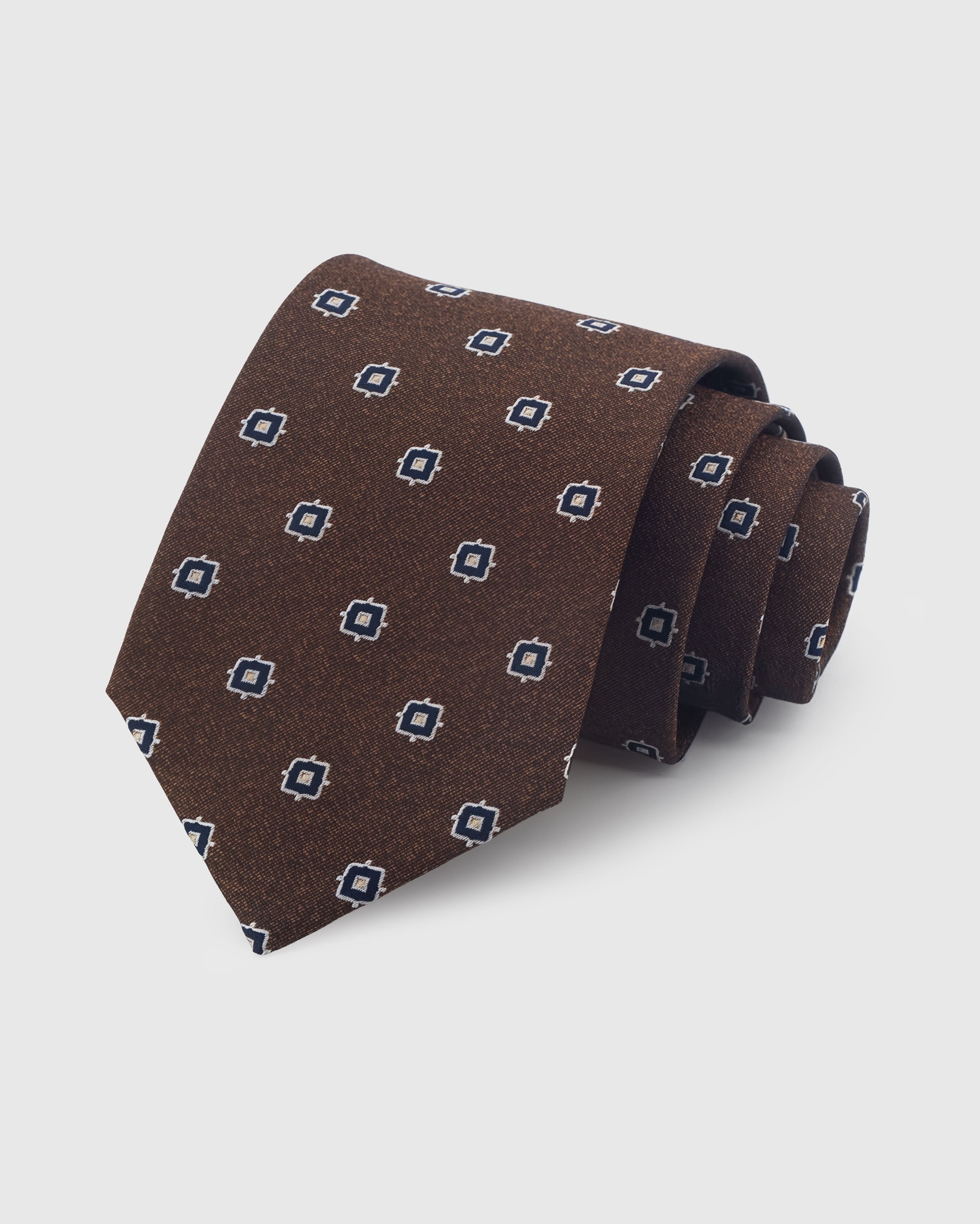 UMBER NAVY FOULARD TIE