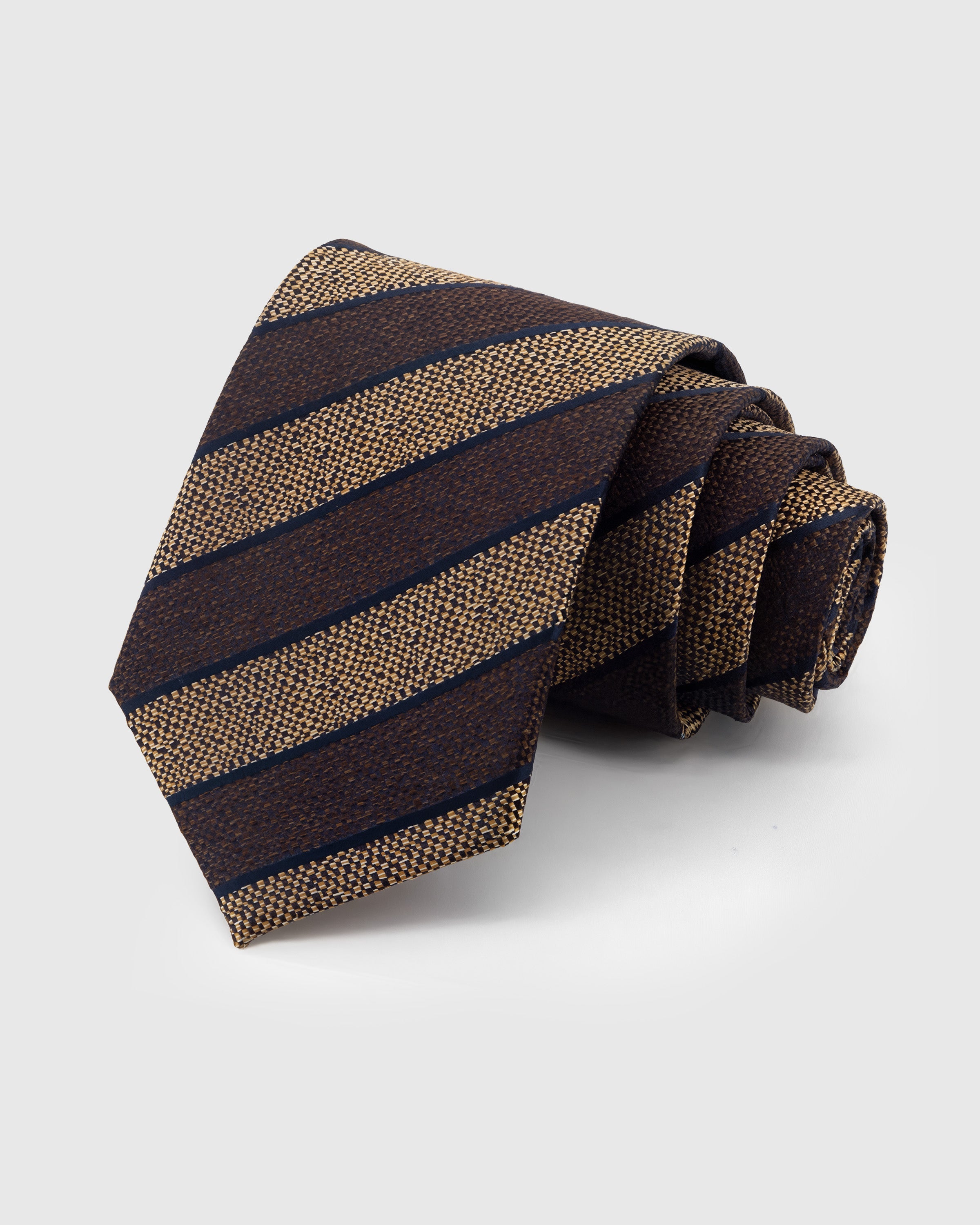 WALNUT WOVEN STRIPE TIE