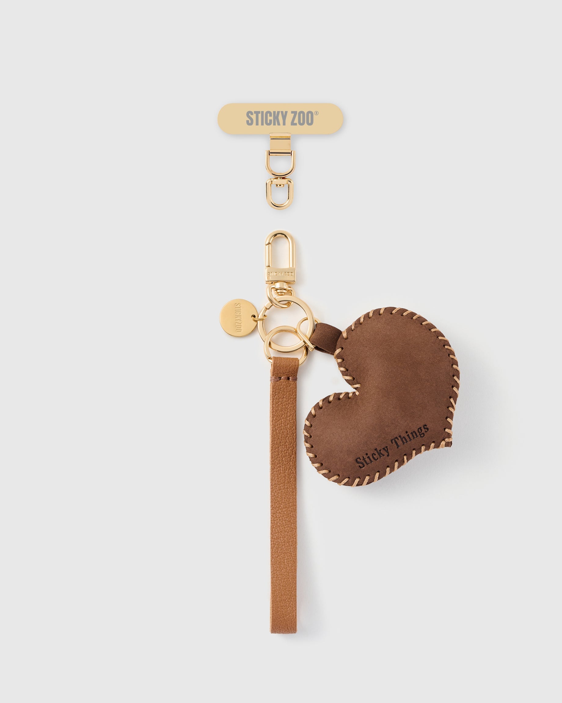 COCOA HEART LEATHER PHONE STRAP