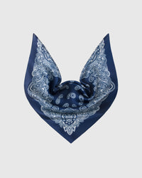 INDIGO BANDANA SILK SCARF