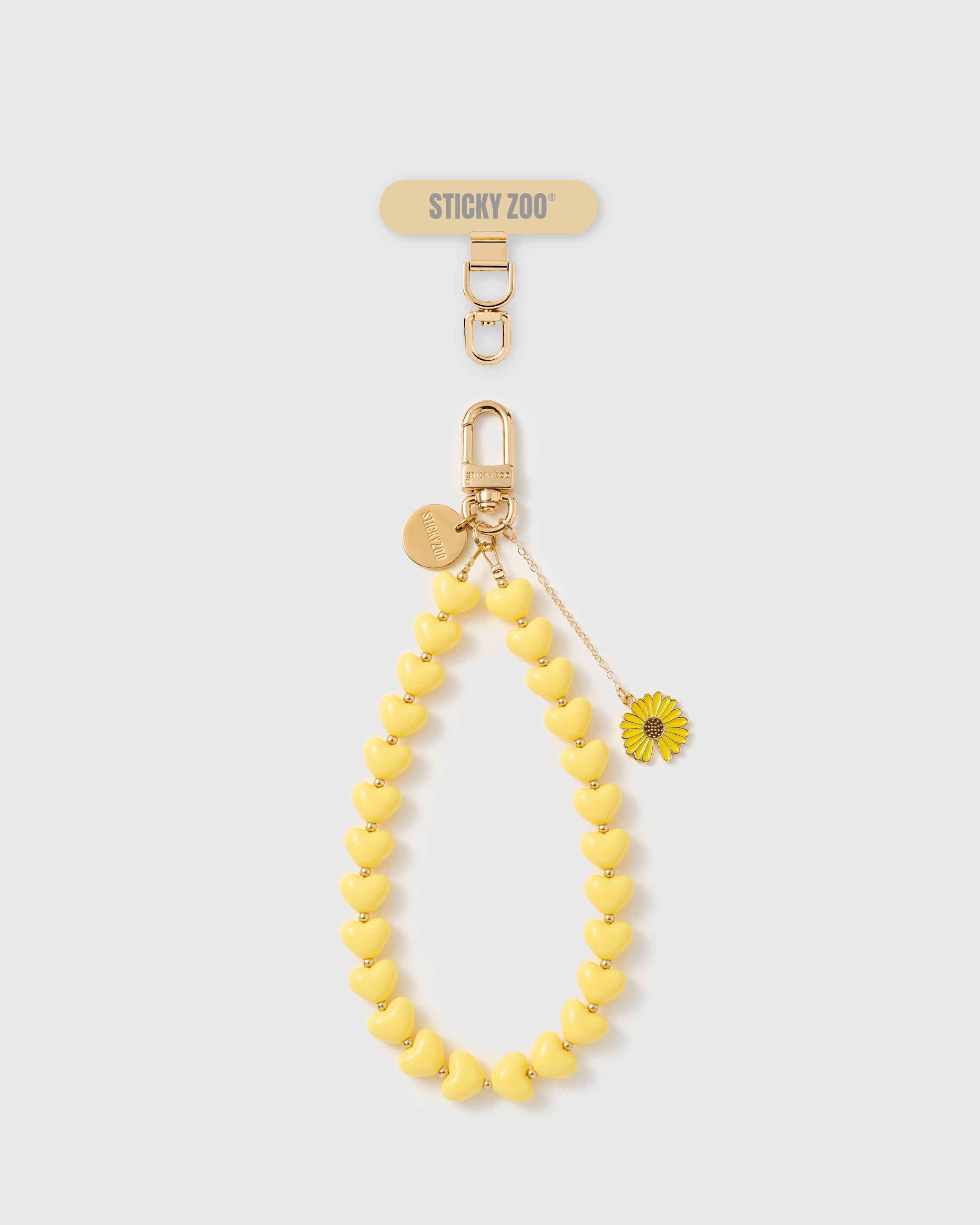 LEMON DAISY HEART PHONE STRAP