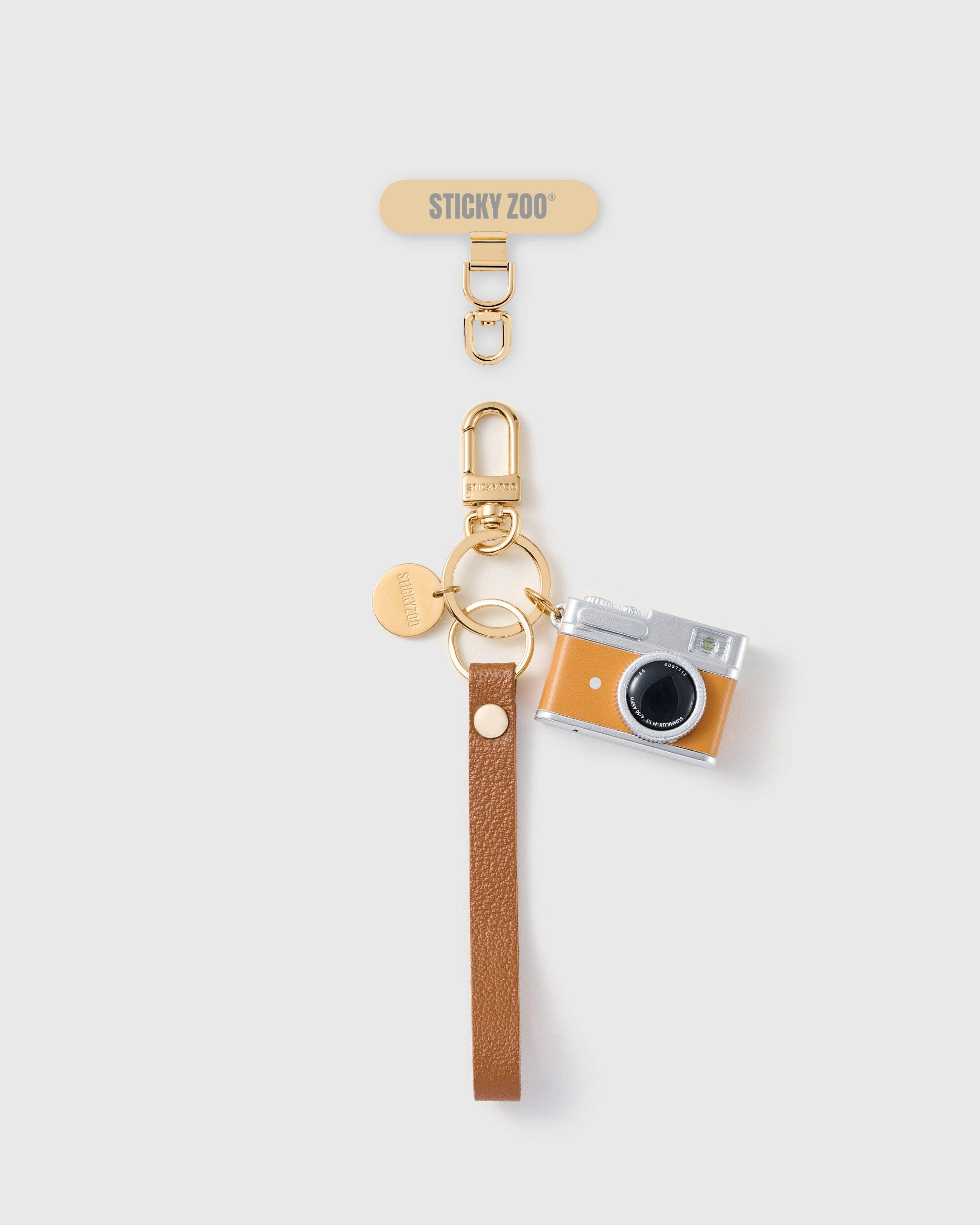 TANGERINE LENS LEATHER PHONE STRAP