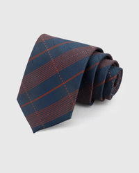 NAVY TARTAN TIE