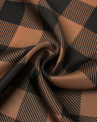 COGNAC GINGHAM SILK SCARF