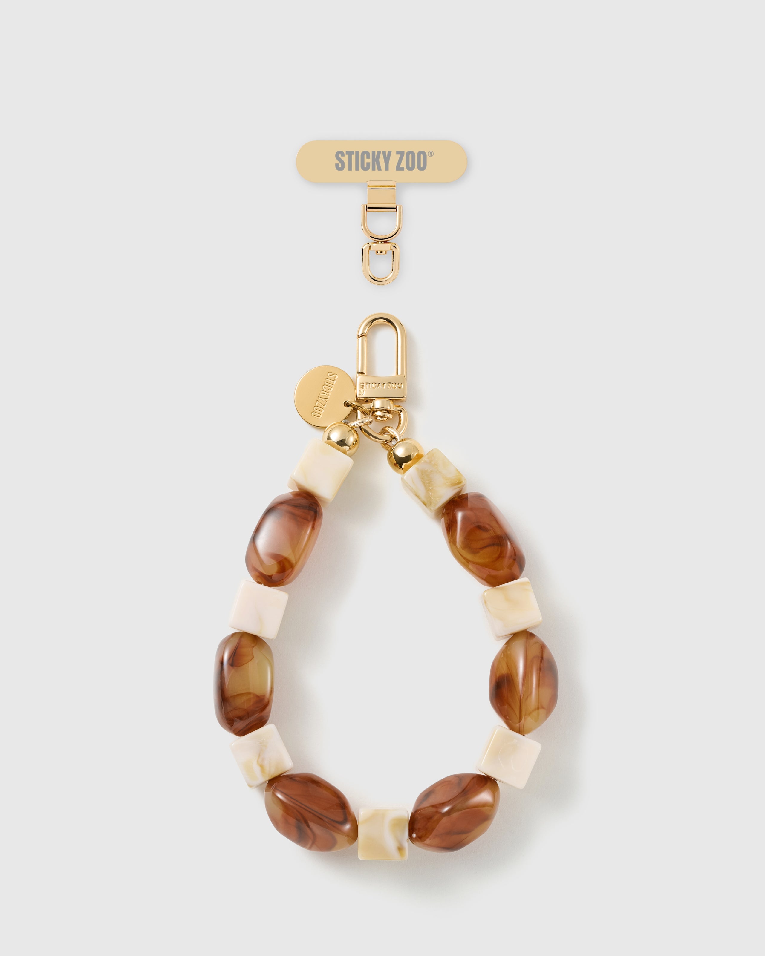 COGNAC MARBLE PHONE STRAP