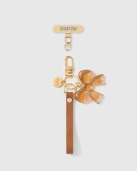 AMBER BOW LEATHER PHONE STRAP