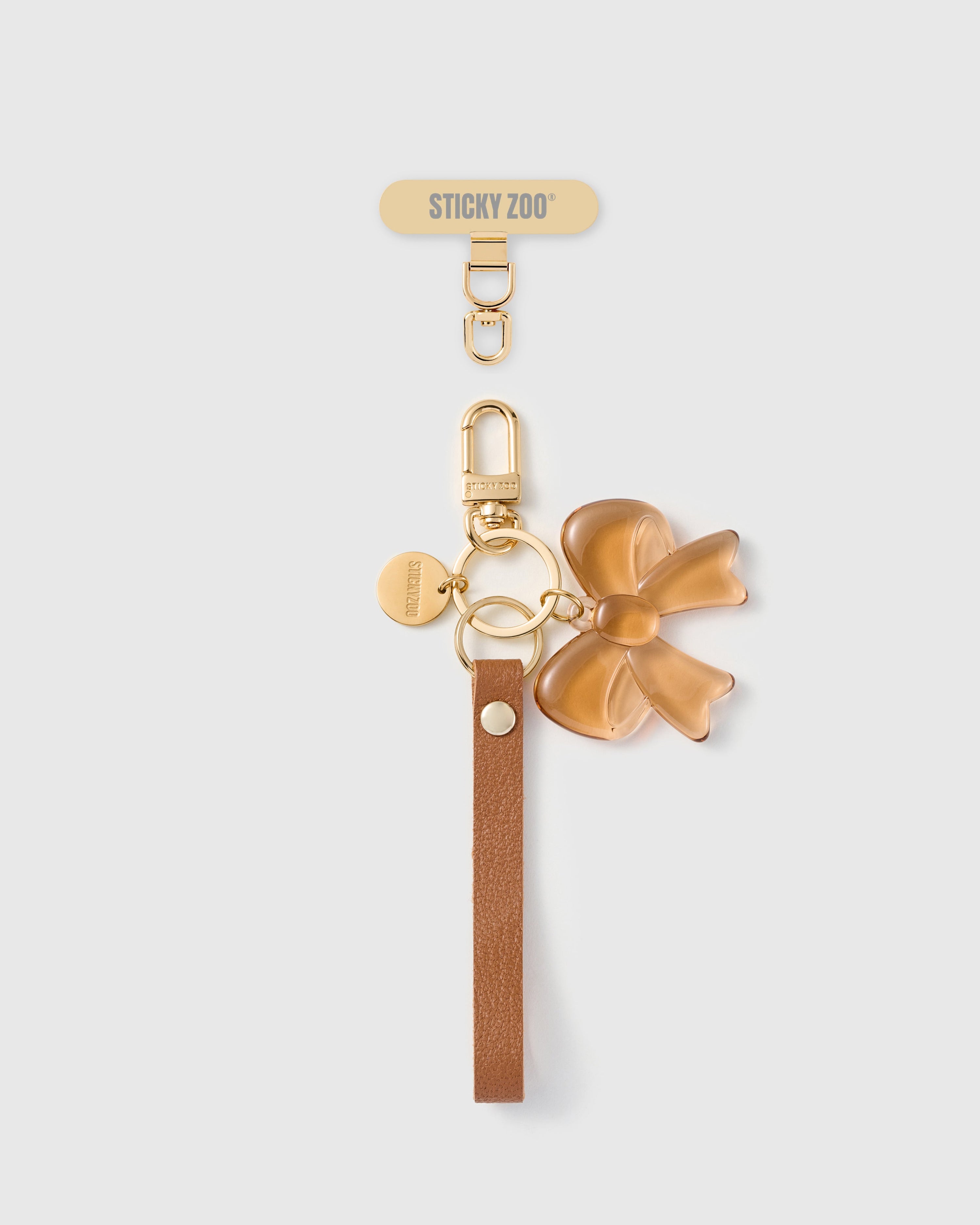 AMBER BOW LEATHER PHONE STRAP
