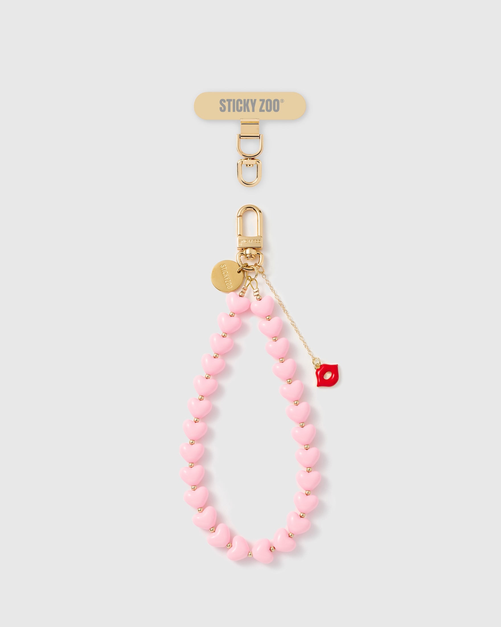 BUBBLEGUM HEART KISS PHONE STRAP