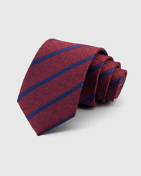 CRIMSON COBALT STRIPE TIE