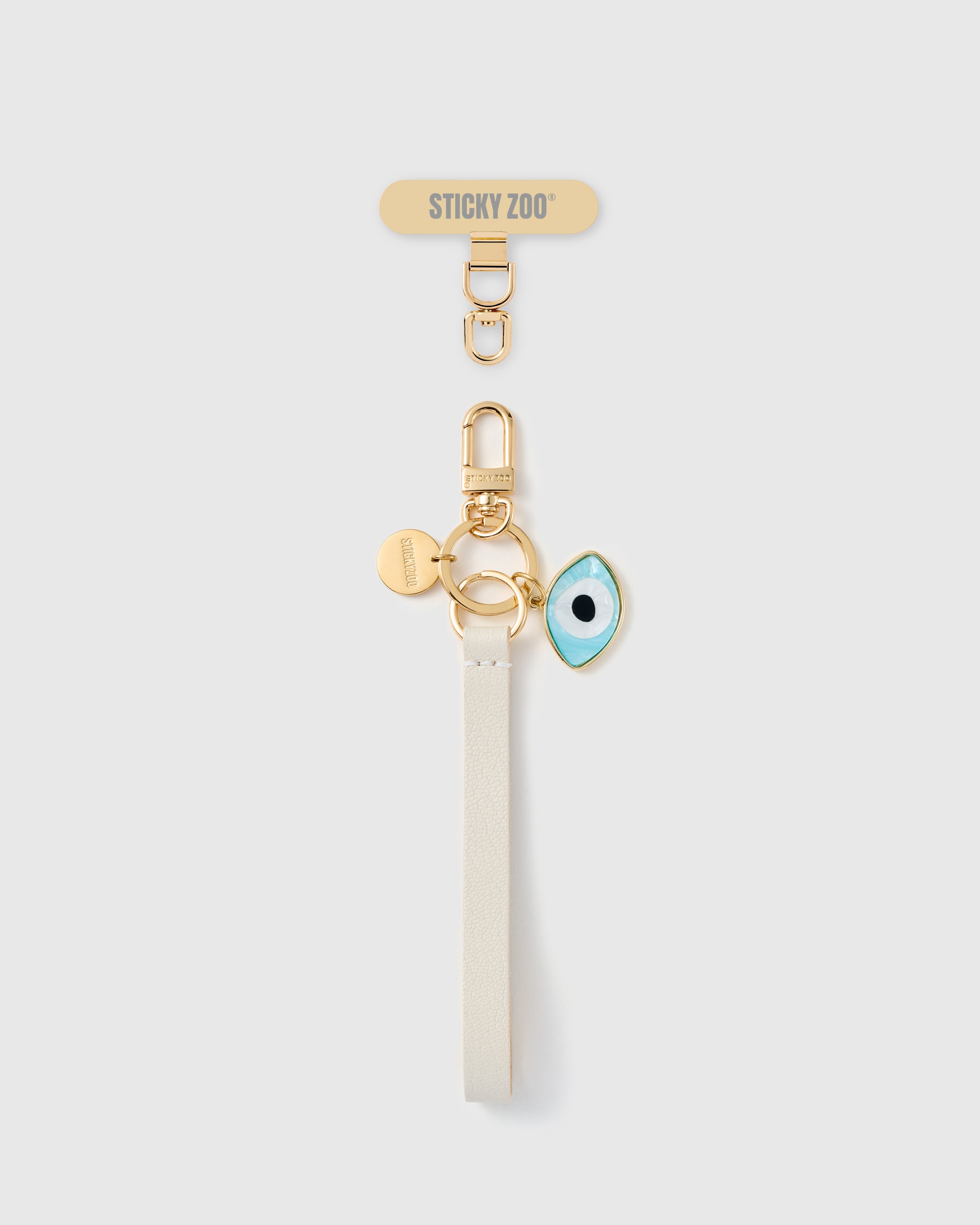 EVIL EYE LEATHER PHONE STRAP