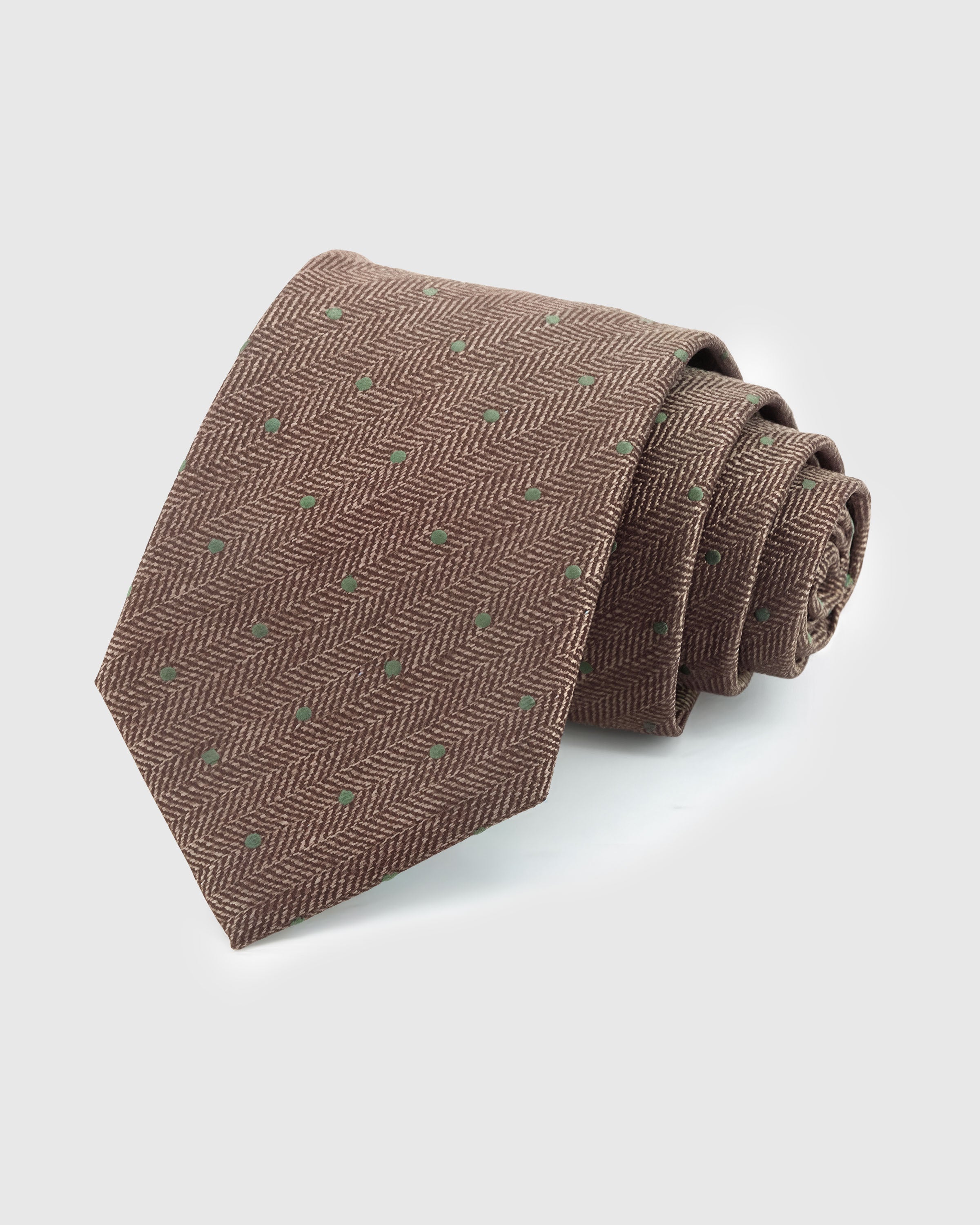 CHESTNUT HERRINGBONE TIE