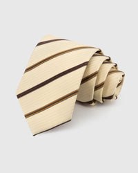 CREAM HERITAGE STRIPE TIE