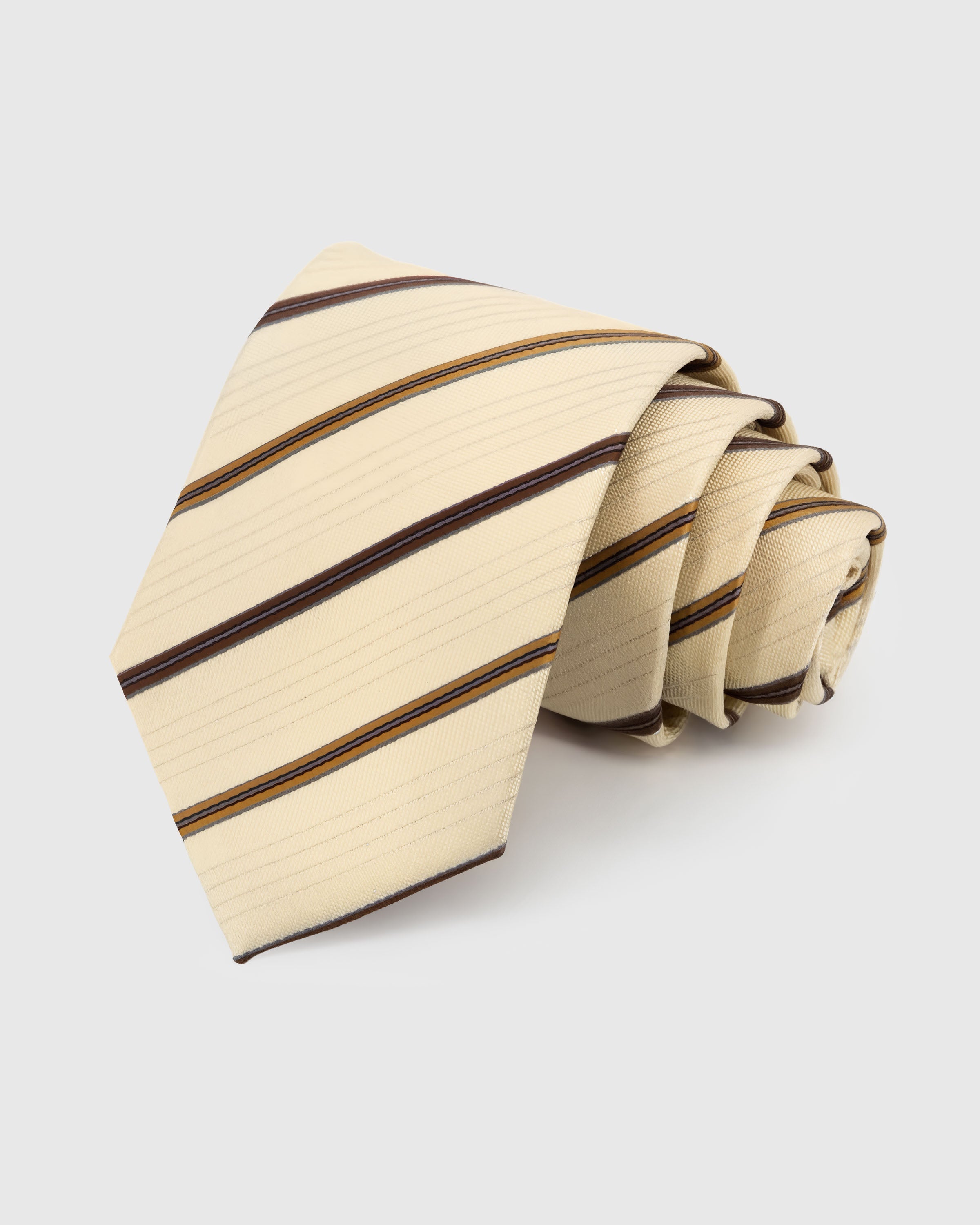 CREAM HERITAGE STRIPE TIE