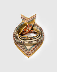 SAFFRON MEDALLION SILK SCARF
