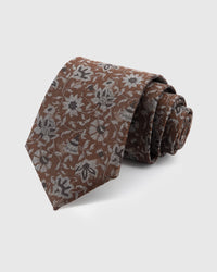 WALNUT FLORAL TIE
