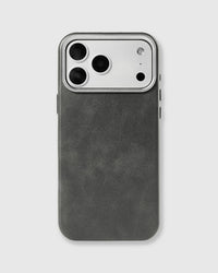 VINTAGE LEATHER NA CASE NG TELEPONO — GREY