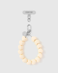 CREAM HEART PHONE STRAP