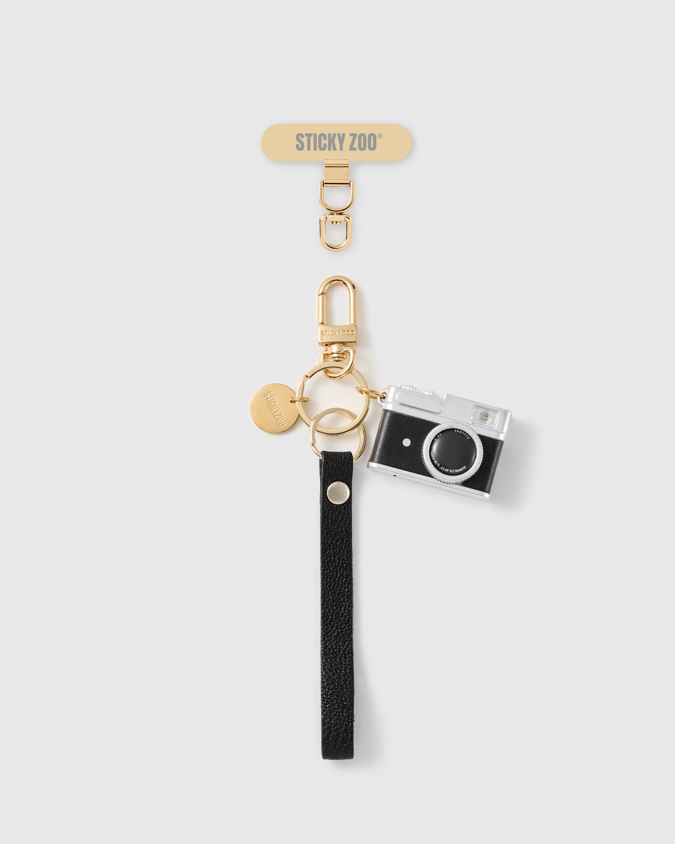 NOIR CAMERA LEATHER PHONE STRAP