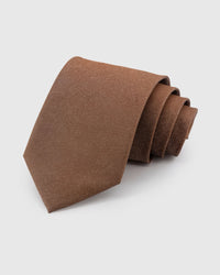 CARAMEL SHANTUNG TIE
