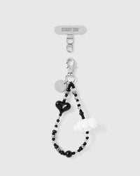 BLACK HEART CLOUD PHONE STRAP
