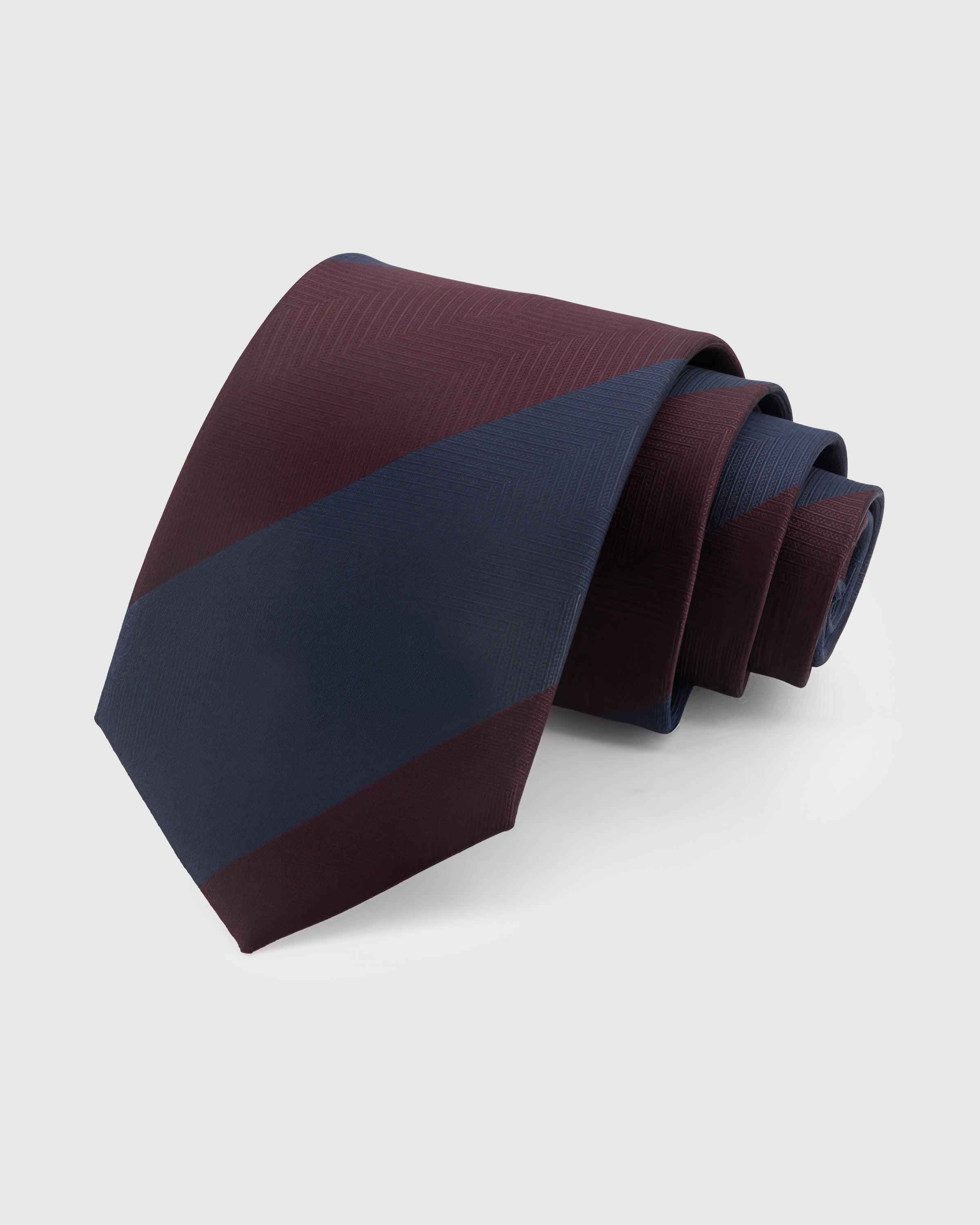 CLARET BLOCK STRIPE TIE