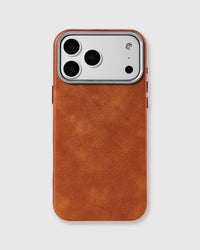 VINTAGE LEATHER NA CASE NG TELEPONO — BROWN