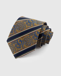 NAVY PAISLEY STRIPE TIE