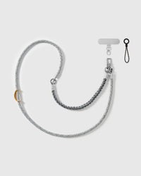PEWTER BRAID CROSS-BODY PHONE STRAP
