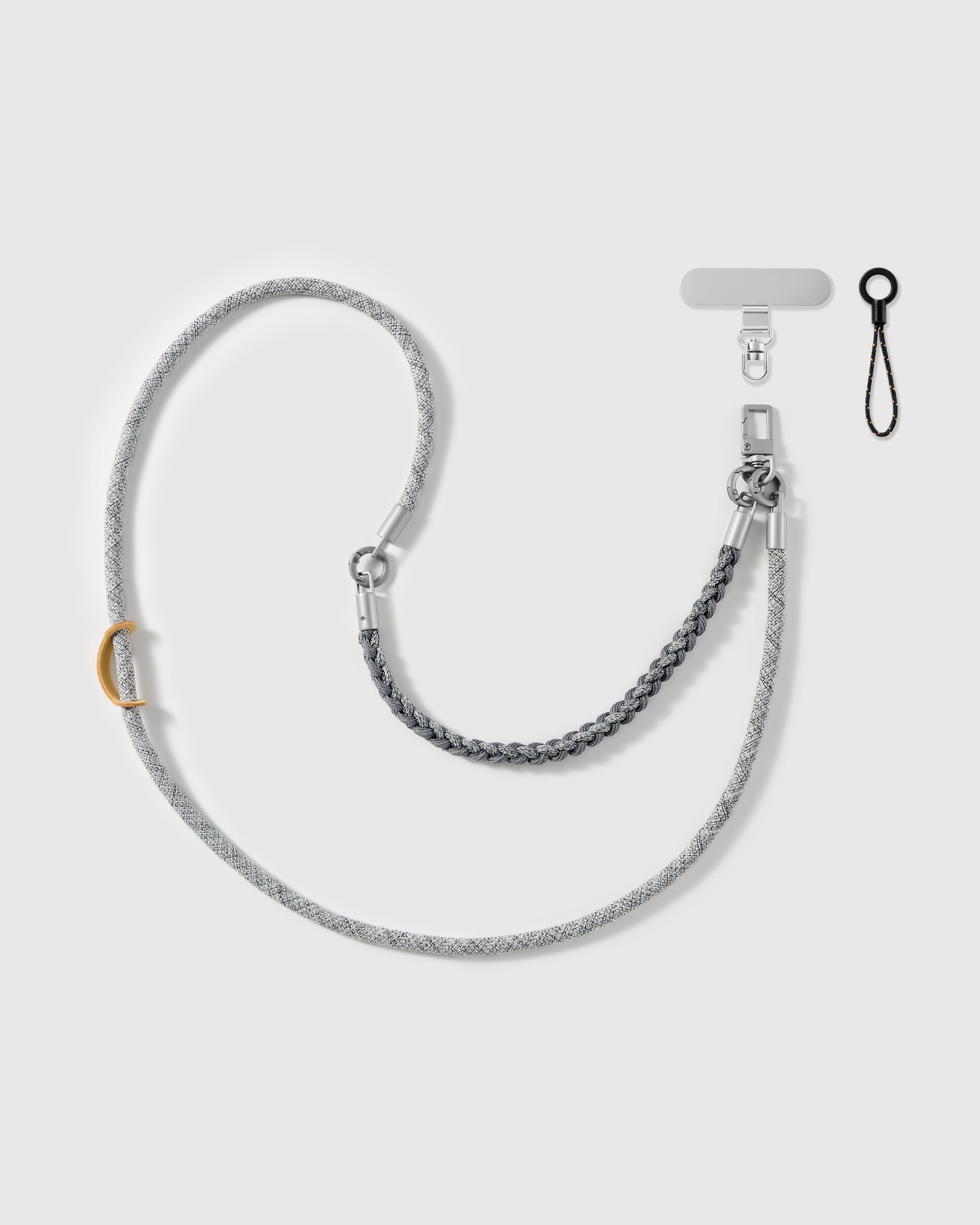 PEWTER BRAID CROSS-BODY PHONE STRAP