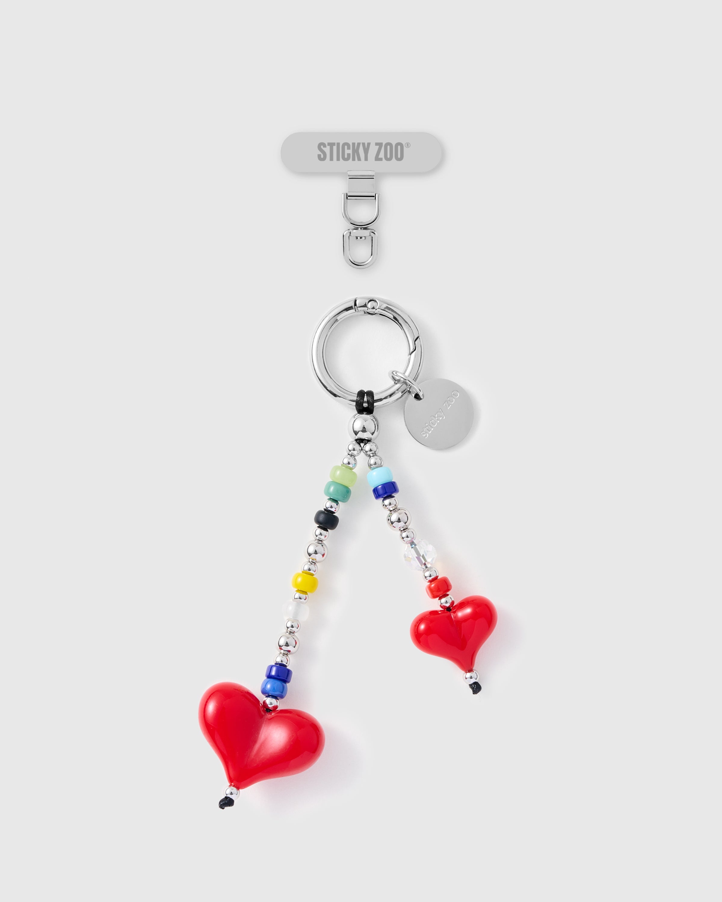 DOUBLE HEART DANGLE PHONE STRAP