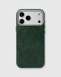 VINTAGE LEATHER PHONE CASE — GREEN