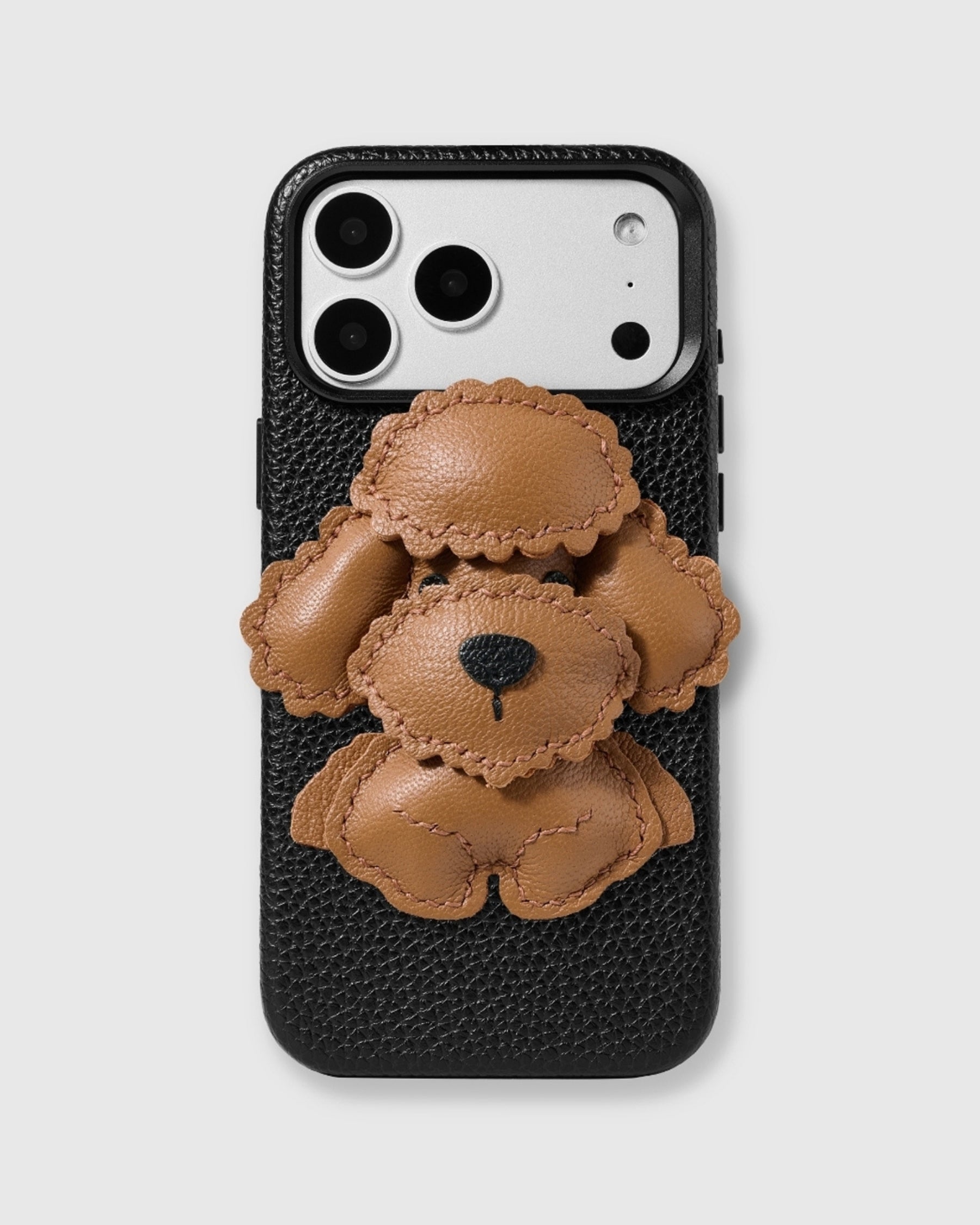 POODLE CHARM CASE — BROWN